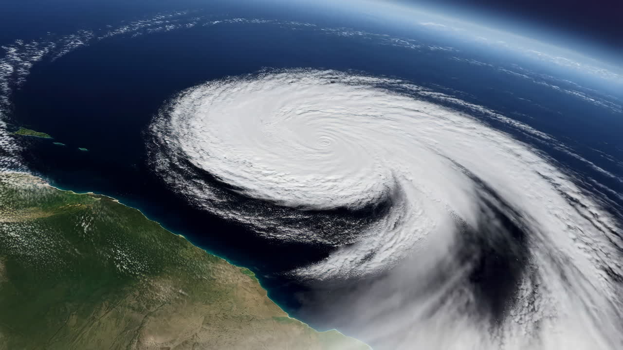 Massive hurricane viewed from space