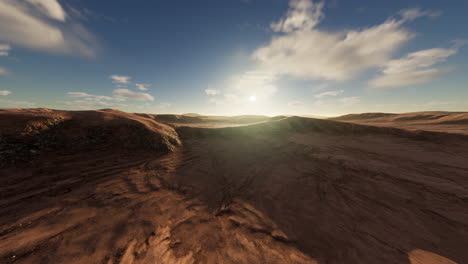 paisaje de puesta de sol en el desierto