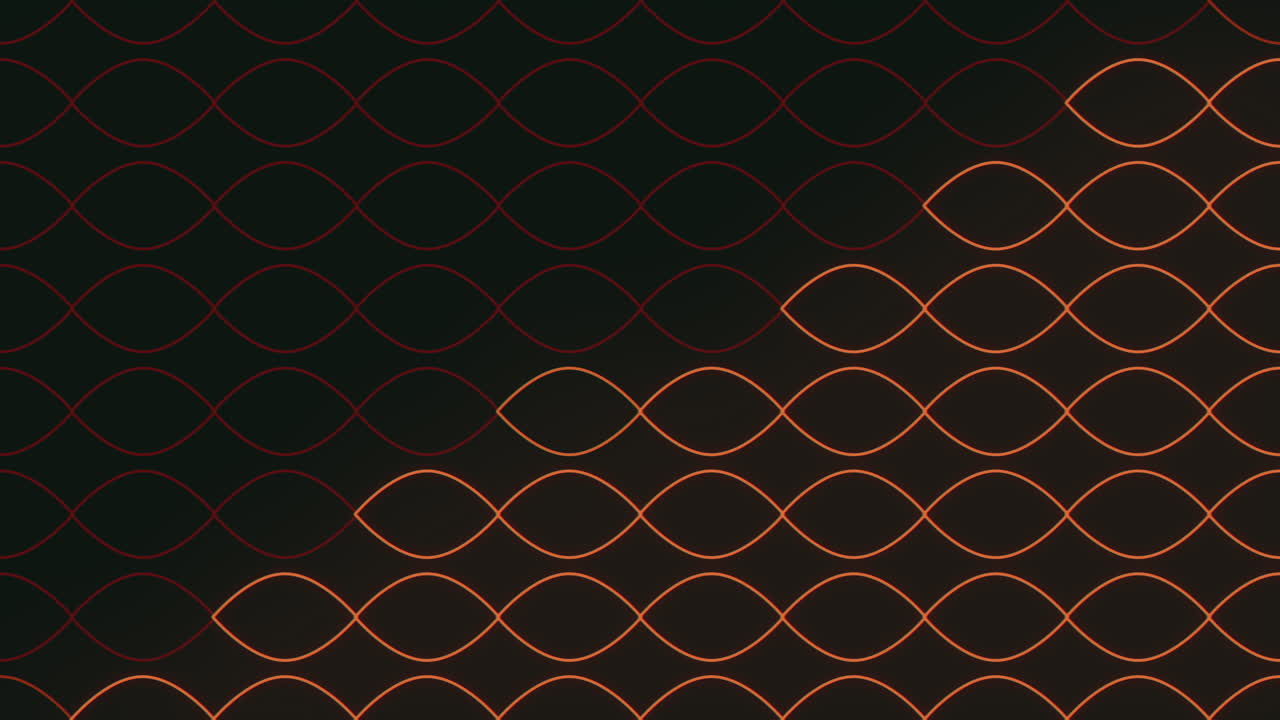 Neon red geometric waves pattern with pulse effect