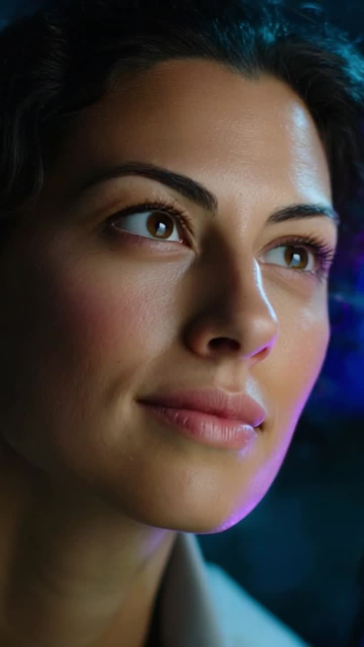 A Thoughtful Portrait of a Young Woman with Expressive Eyes and Subtle Lighting, Capturing a Moment of Reflection and Serenity in an Artistic Setting