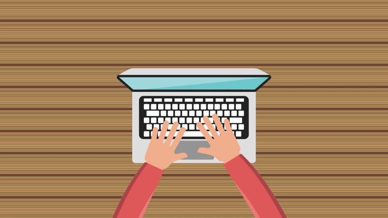 manos escribiendo en el teclado de la computadora portátil trabajando en la mesa