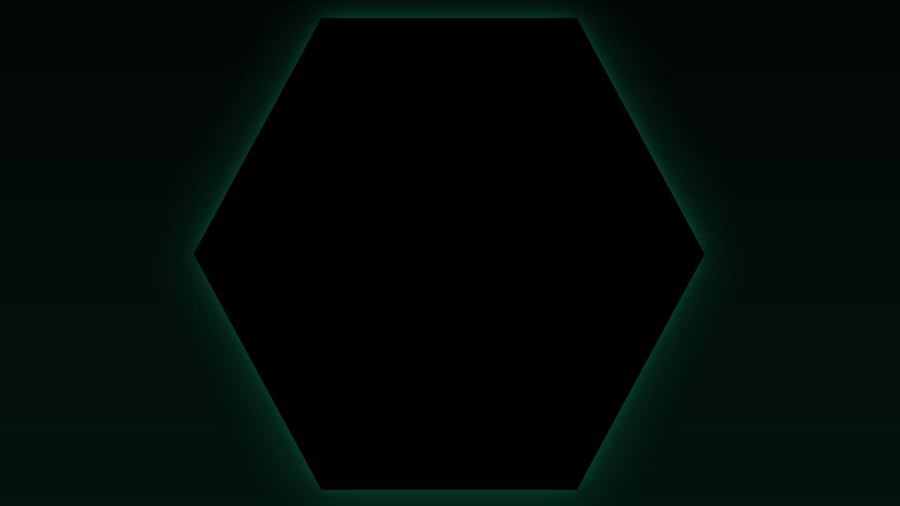 animación de la formación brillante de hexágonos verdes que parpadean en un bucle sin costuras