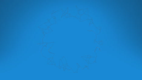 animación de la red de conexiones sobre fondo azul