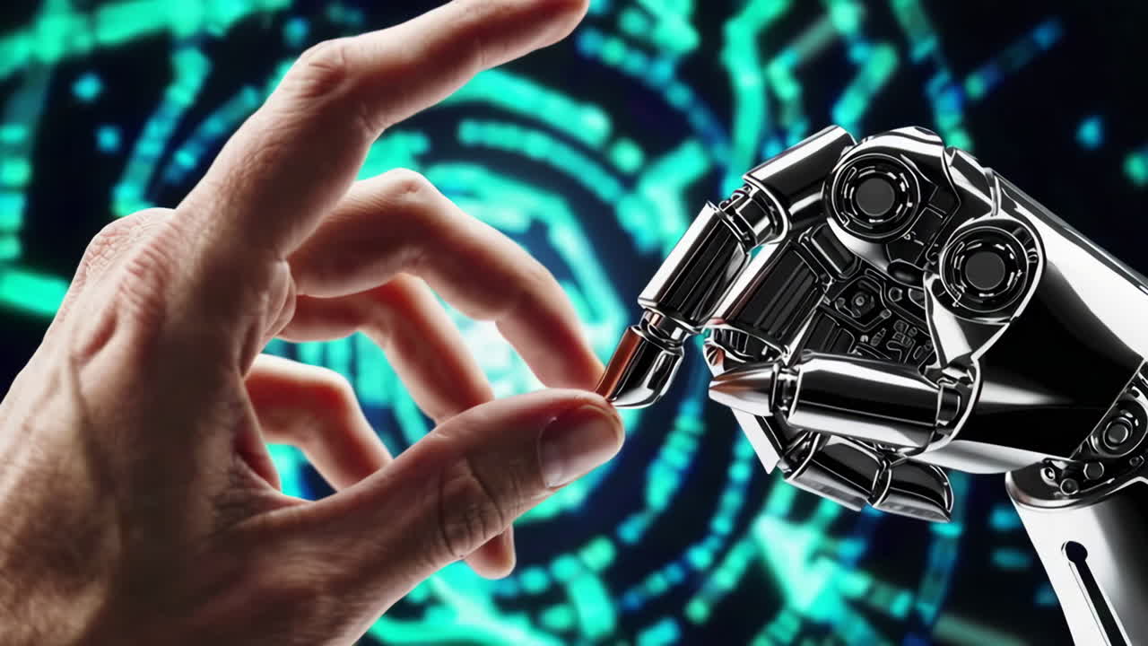 Human and Robot Hands Interacting