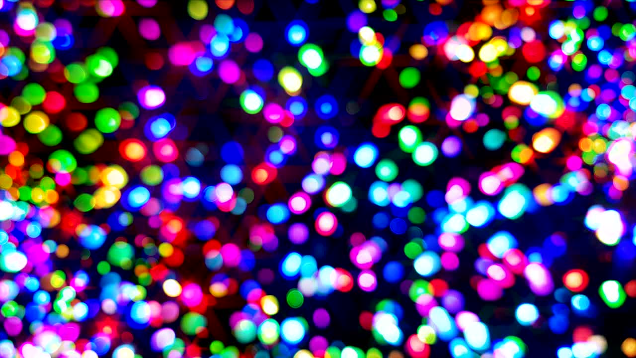 RGB Colour Changing Christmas Lights Bokeh Composite with Glint Effect