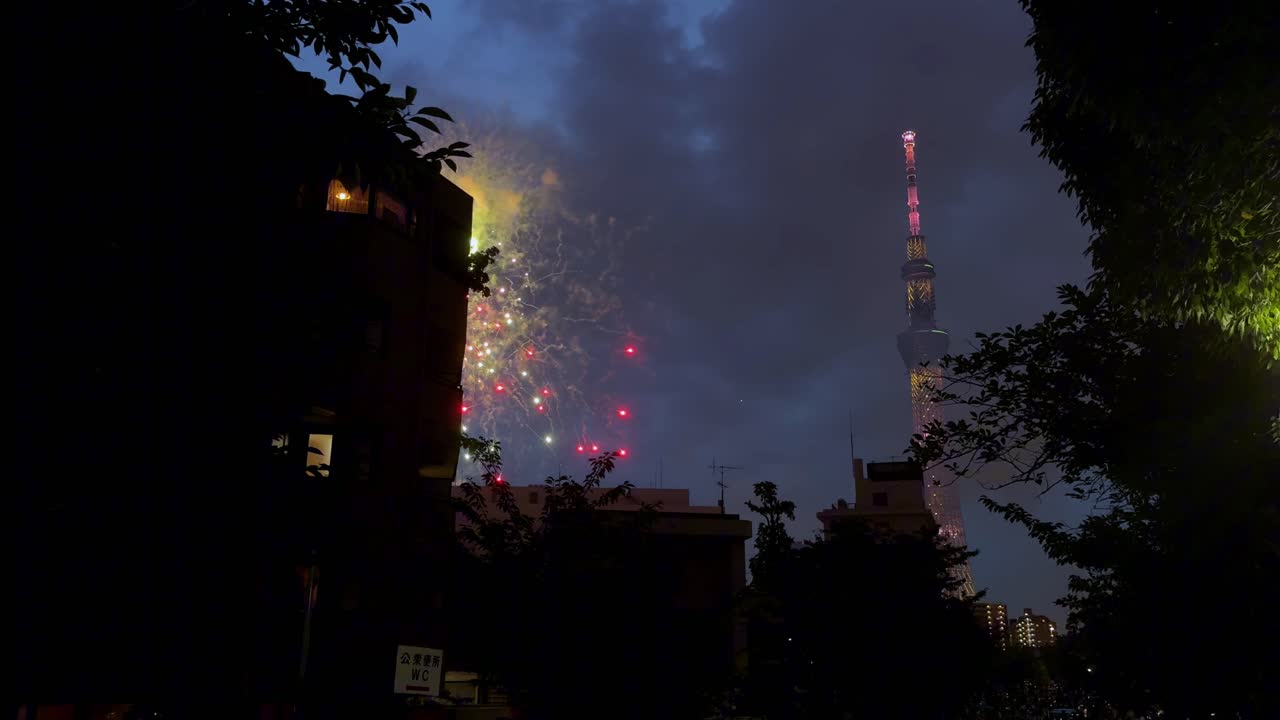 도쿄 위의 불꽃놀이