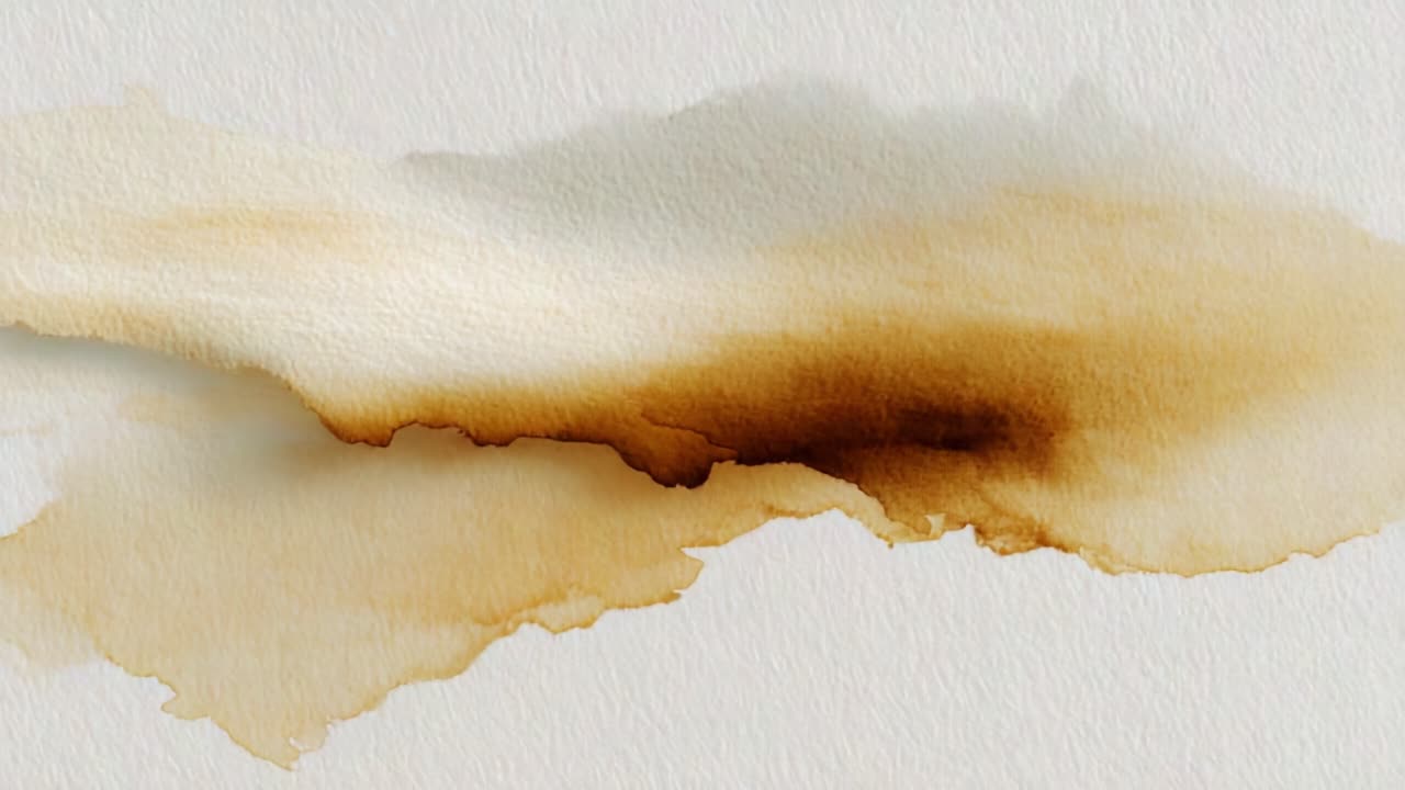 Abstract Coffee Stain: Artistic Splashes of Earthy Browns on Textured Canvas Representing Richness and Depth in Watercolor Technique for Creative Inspiration