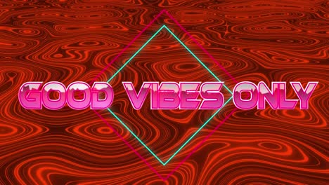 animation of good vibes only in digital abstract space