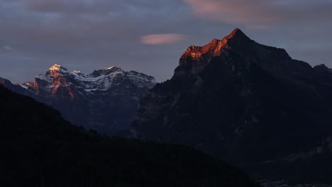majestic sunset over the swiss alps