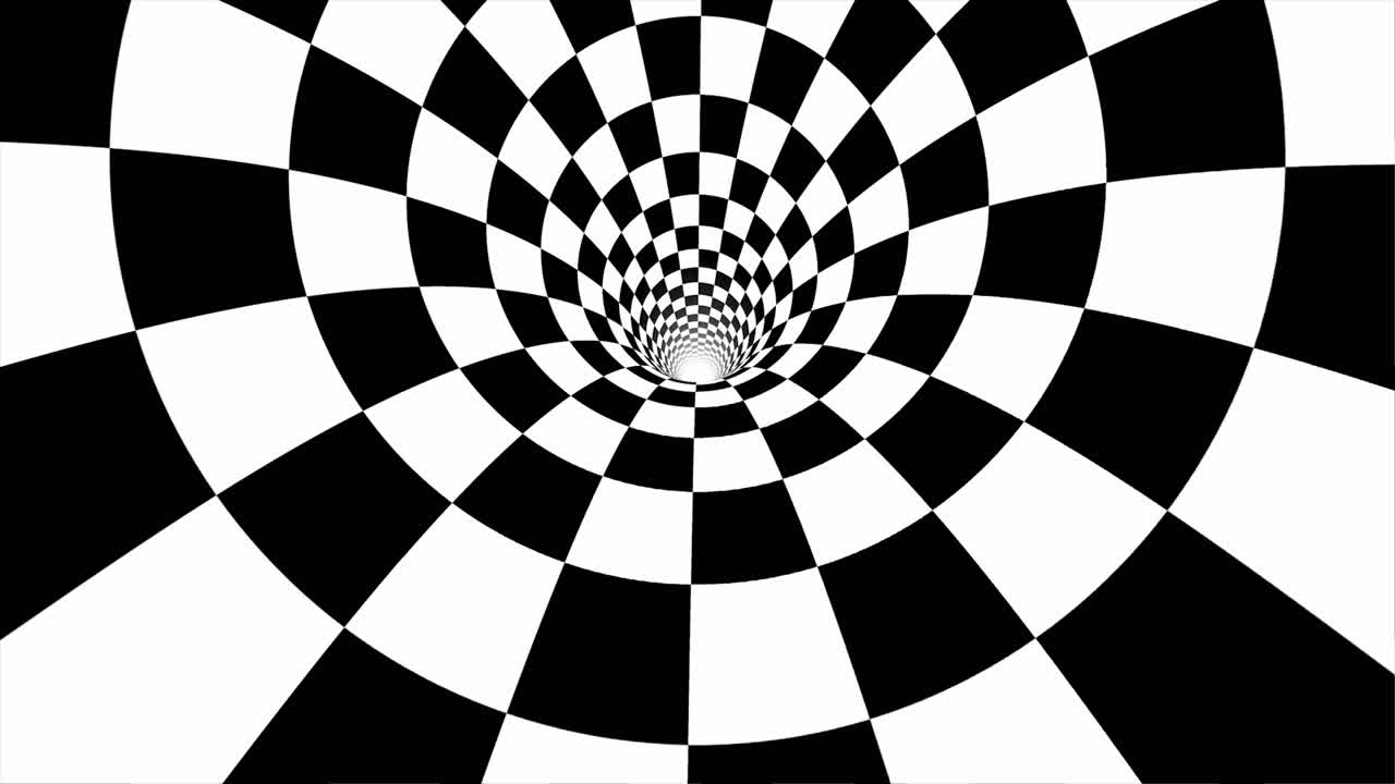 Tunnel a Spirale a Scacchiera Bianca e Nera
