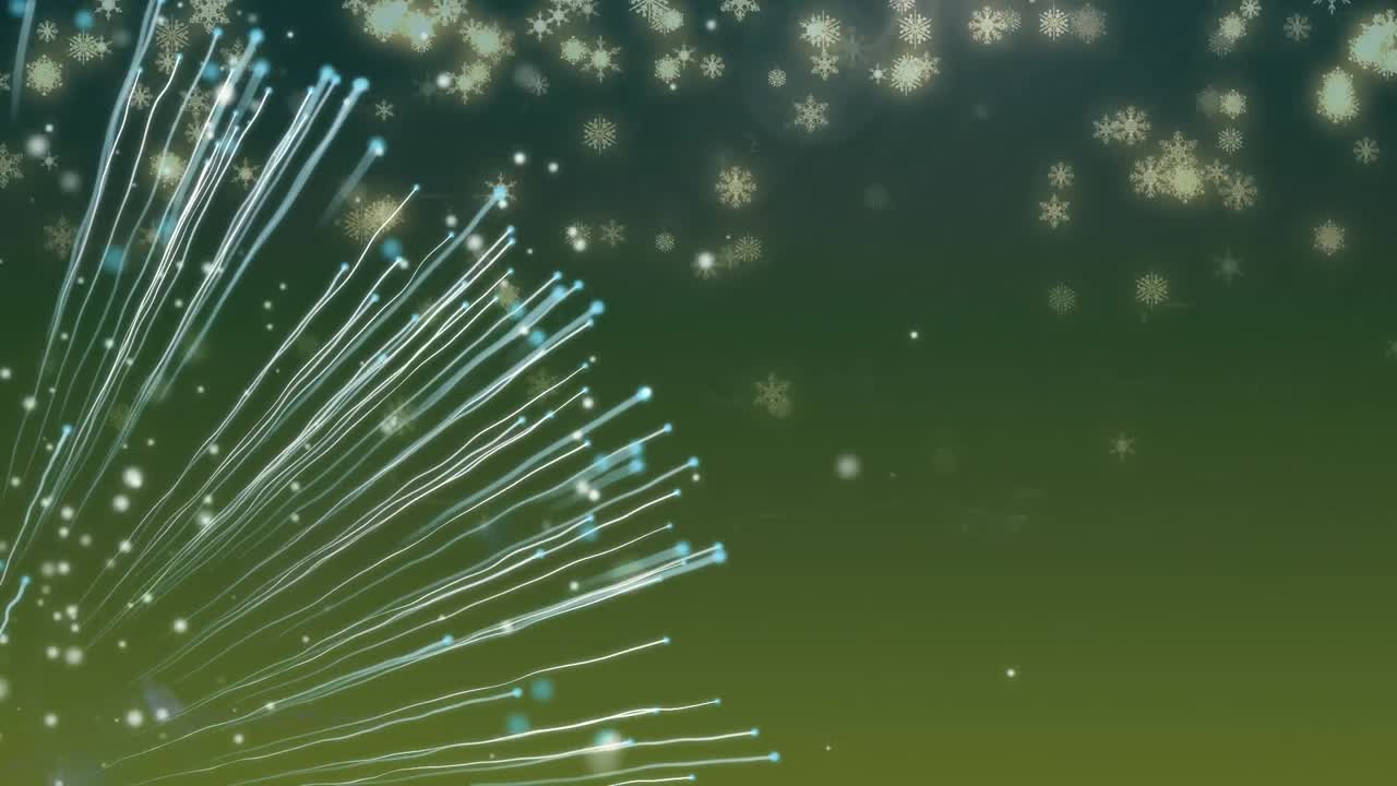 녹색 배경에 눈과 빛의 트레일의 애니메이션