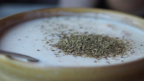 creamy soup with pepper