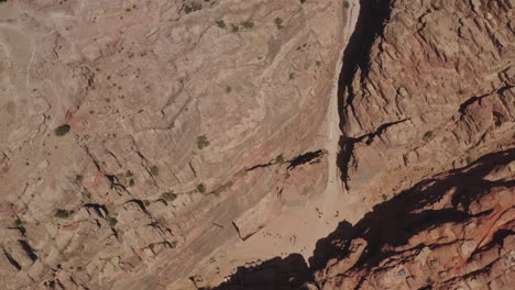 Drone-shot-over-Petra---Jordan,-June-2019