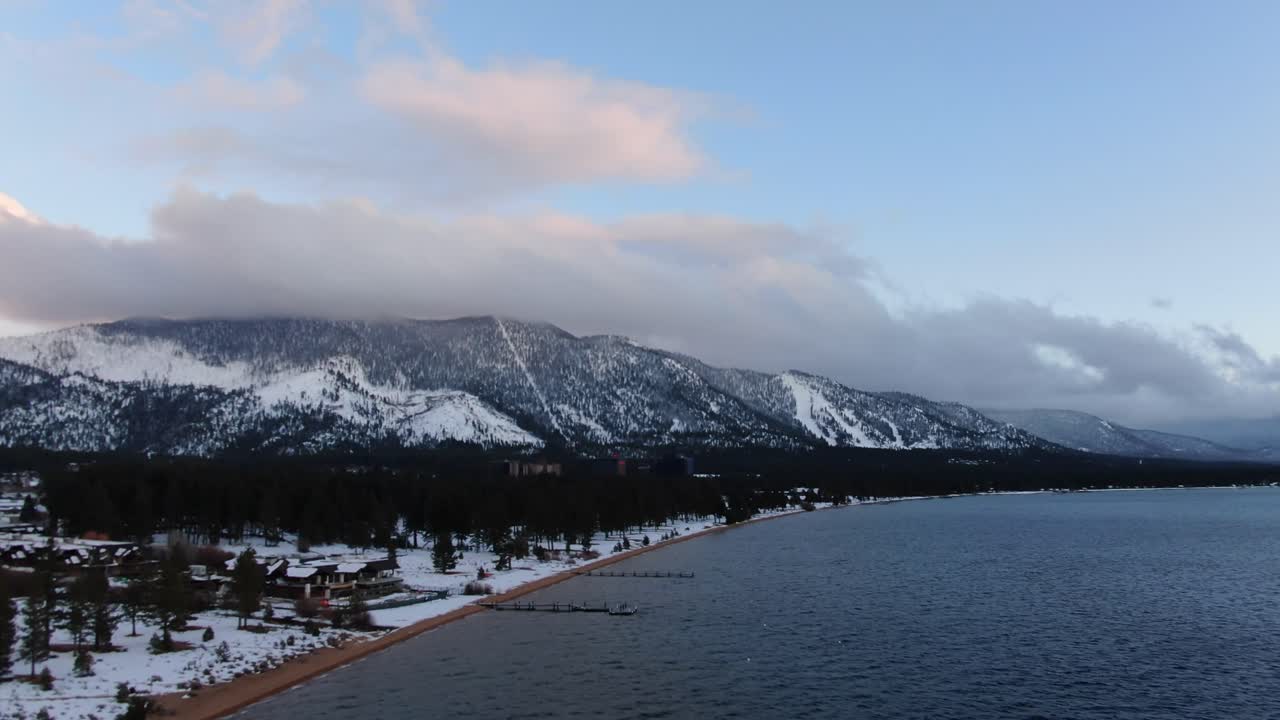 Stunning Aerial View of Lake Tahoe in Winter