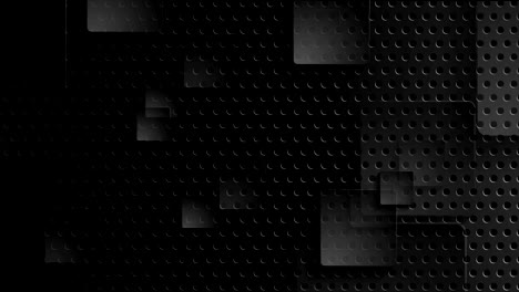 black perforated metallic background with moving squares