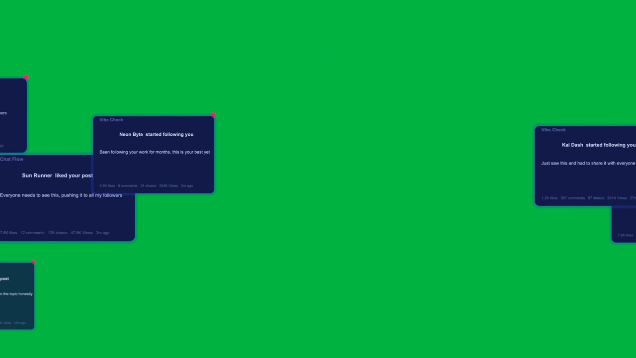 Video verticale: Carte blu animate al quinto fotogramma su sfondo nero che avvisano con punti rossi, spazio per il testo.
