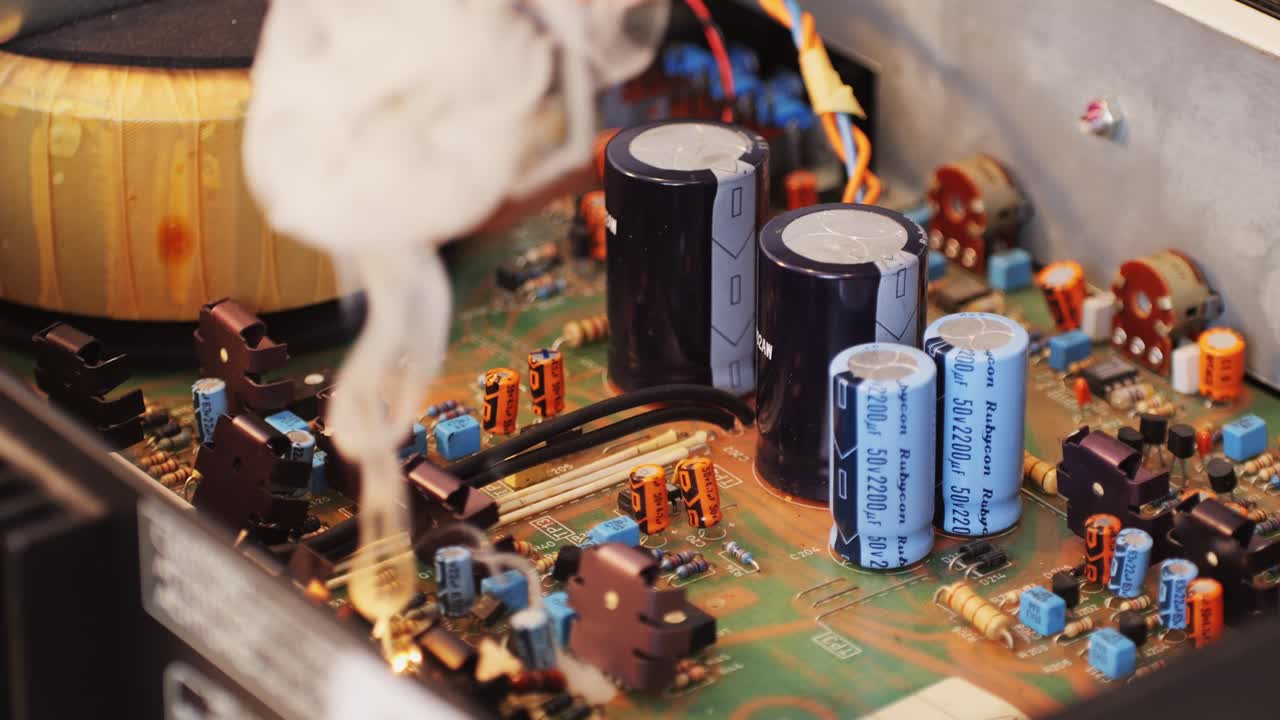 Damaged Audio Amplifier with Smoke