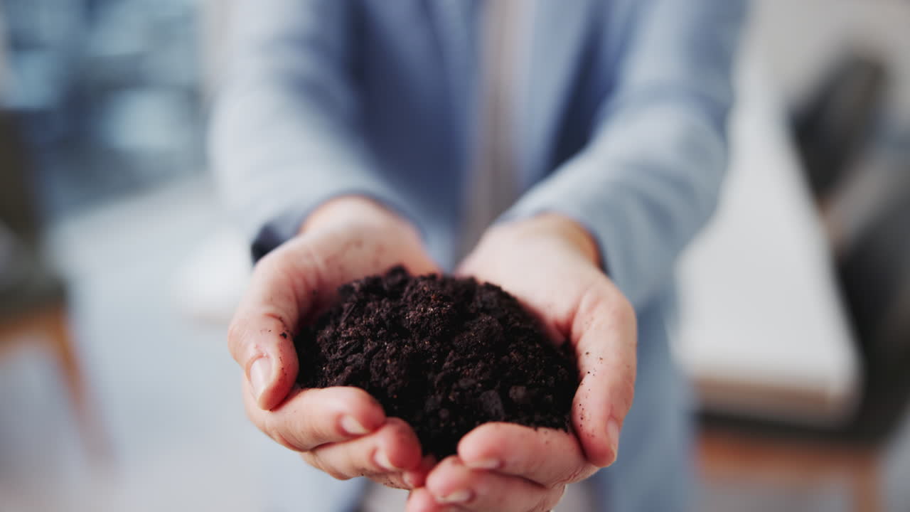 Soil in hands