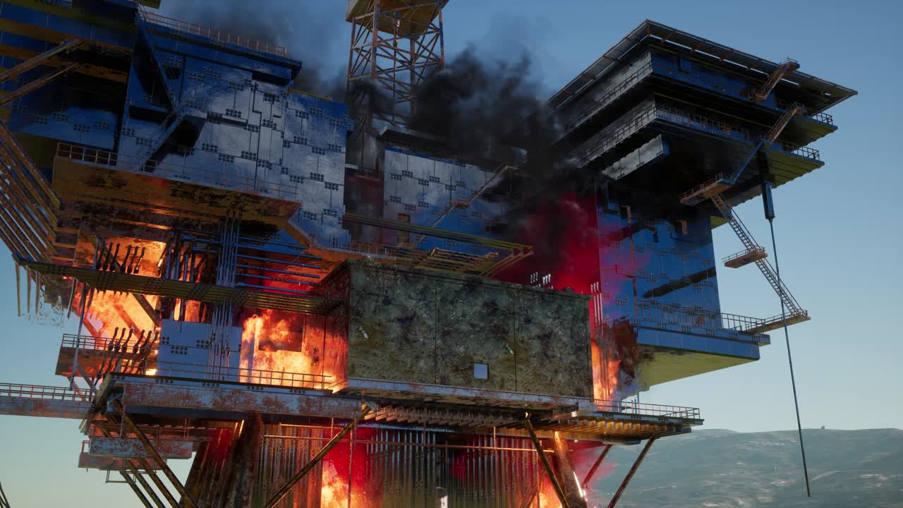 caso de incendio de petróleo y gas en alta mar o caso de emergencia