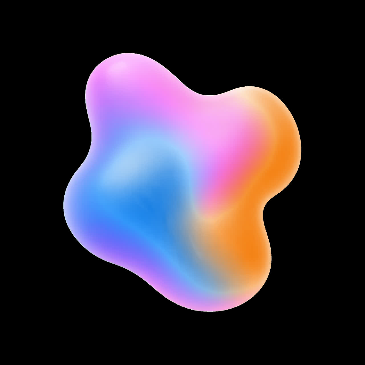 Abstract Liquid Shape Morphing on Black Background