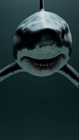 great white shark underwater close-up