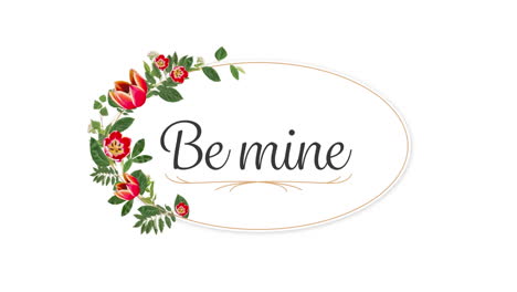 animation of be mine on white background