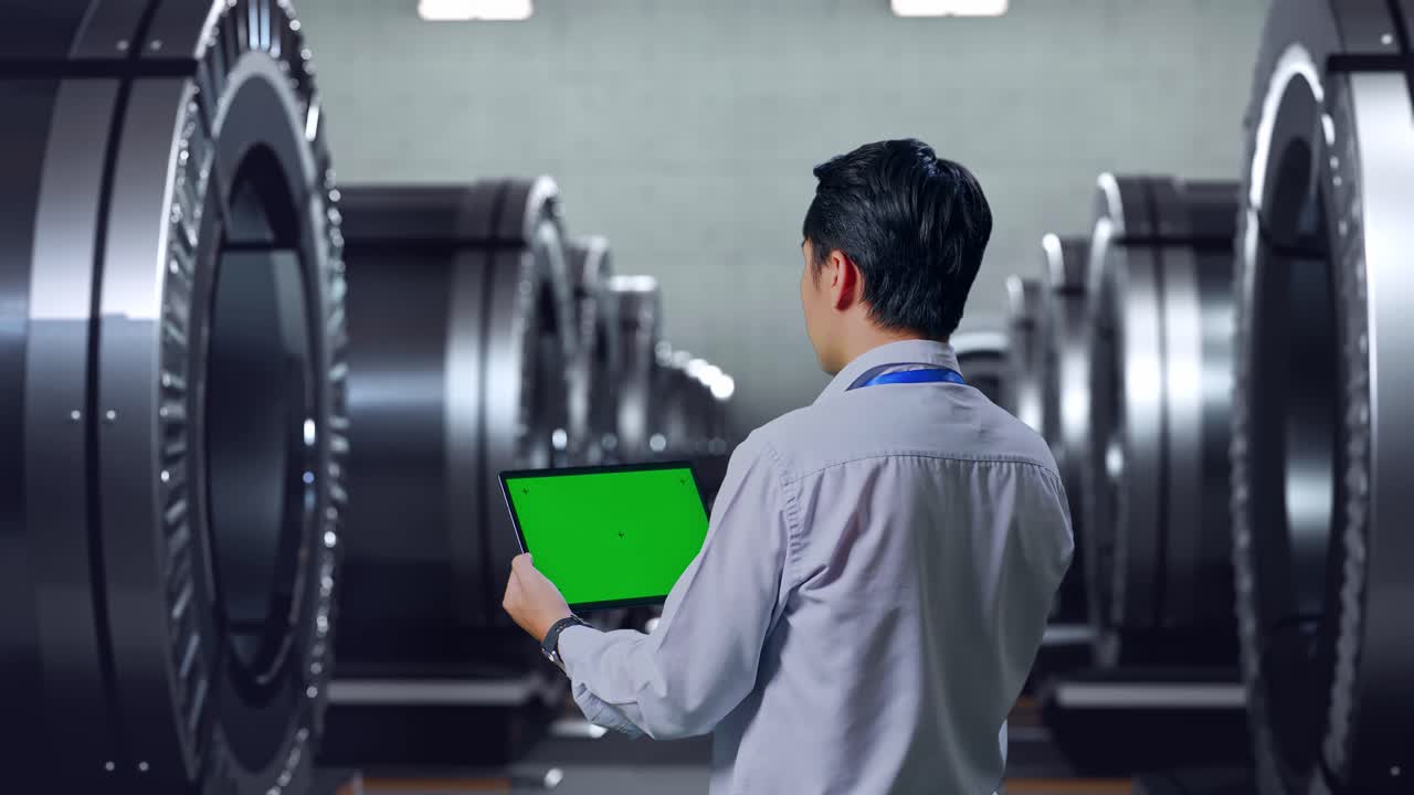 산업 기계를 점검하는 엔지니어