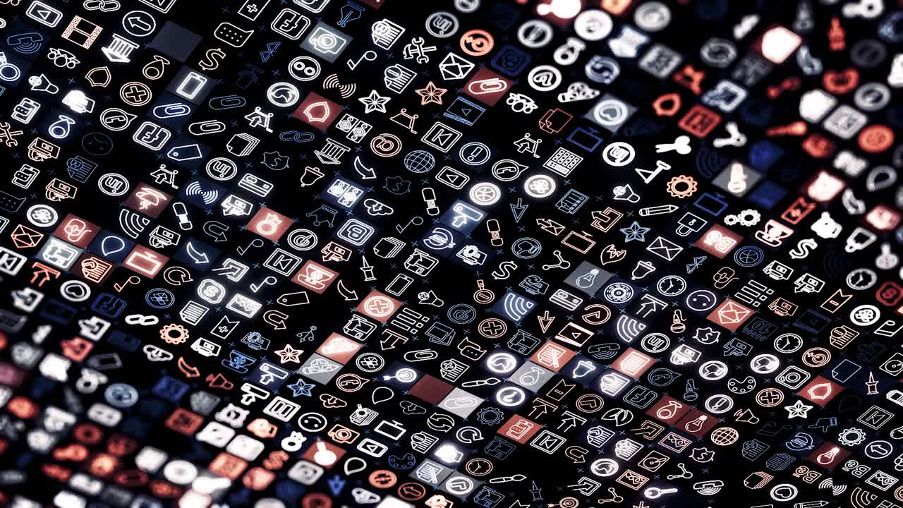 colección abstracta de iconos digitales