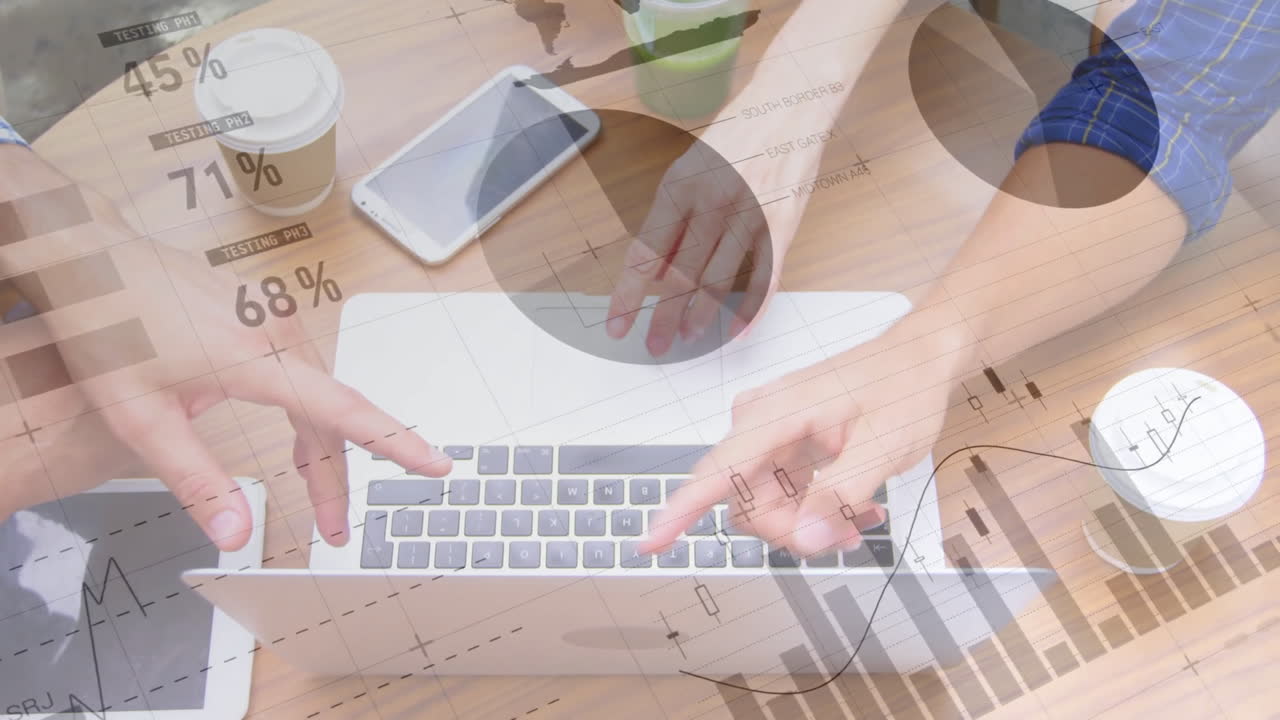 바쁜 사무실 및 데이터 4k