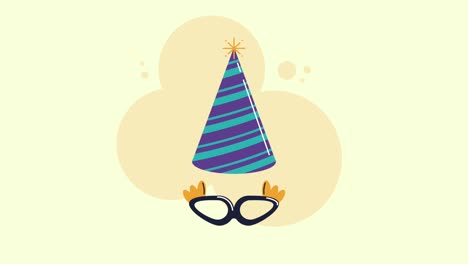 party hat and glasses