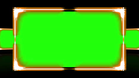 bright frames with chroma key against a black background