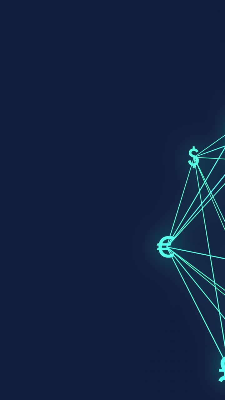 animación de la red de conexiones con iconos sobre fondo oscuro