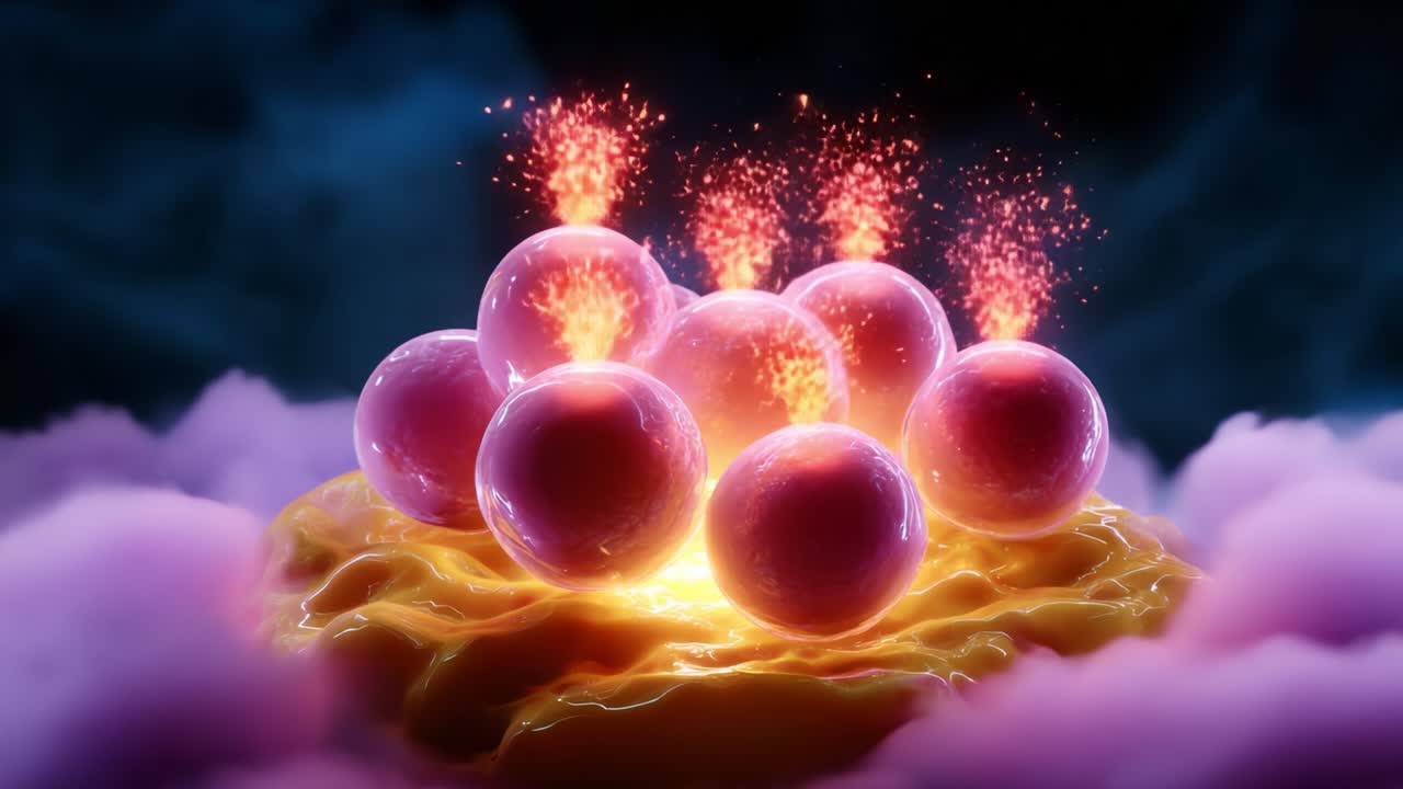 A Stunning Visualization of Colorful Spheres Generating Energy and Light in a Mystical Cloud Environment, Showcasing Dramatic Effects and Vibrant Colors That Evoke a Sense of Wonder and Discovery