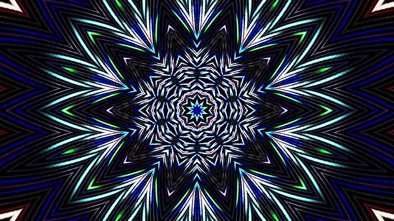 luz abstracta brillante que gobierna el color completo, caleidoscopio, fondo negro