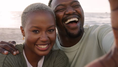 influencer couple at beach in video call pov