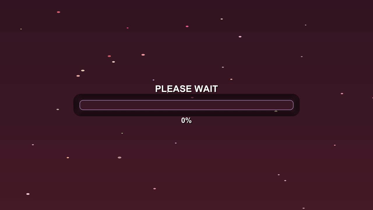 A progress bar animation shows the message please wait and displays a zero percent loading status as the streamer prepares for the content to begin on the live stream