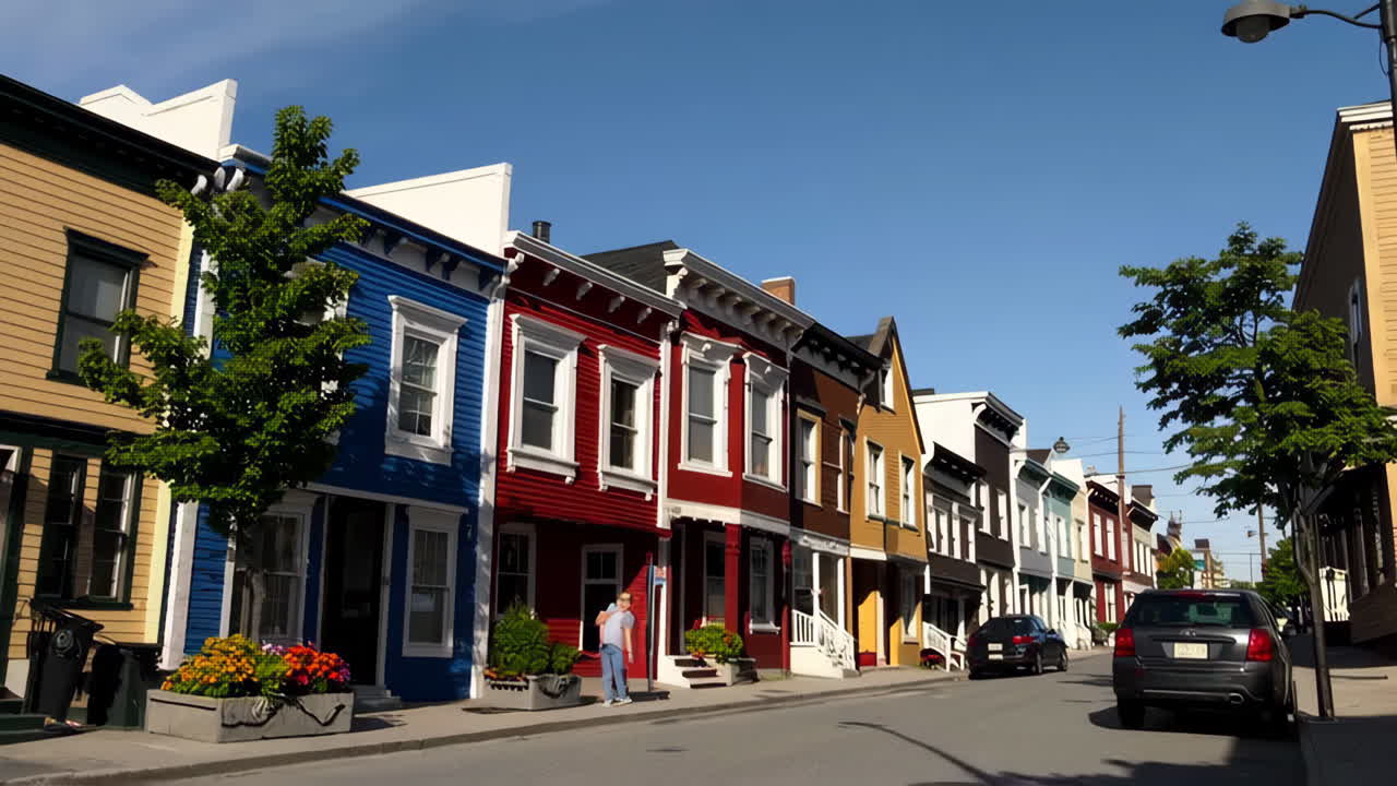 Colorful Houses in a Town