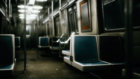 inside of new york subway empty car