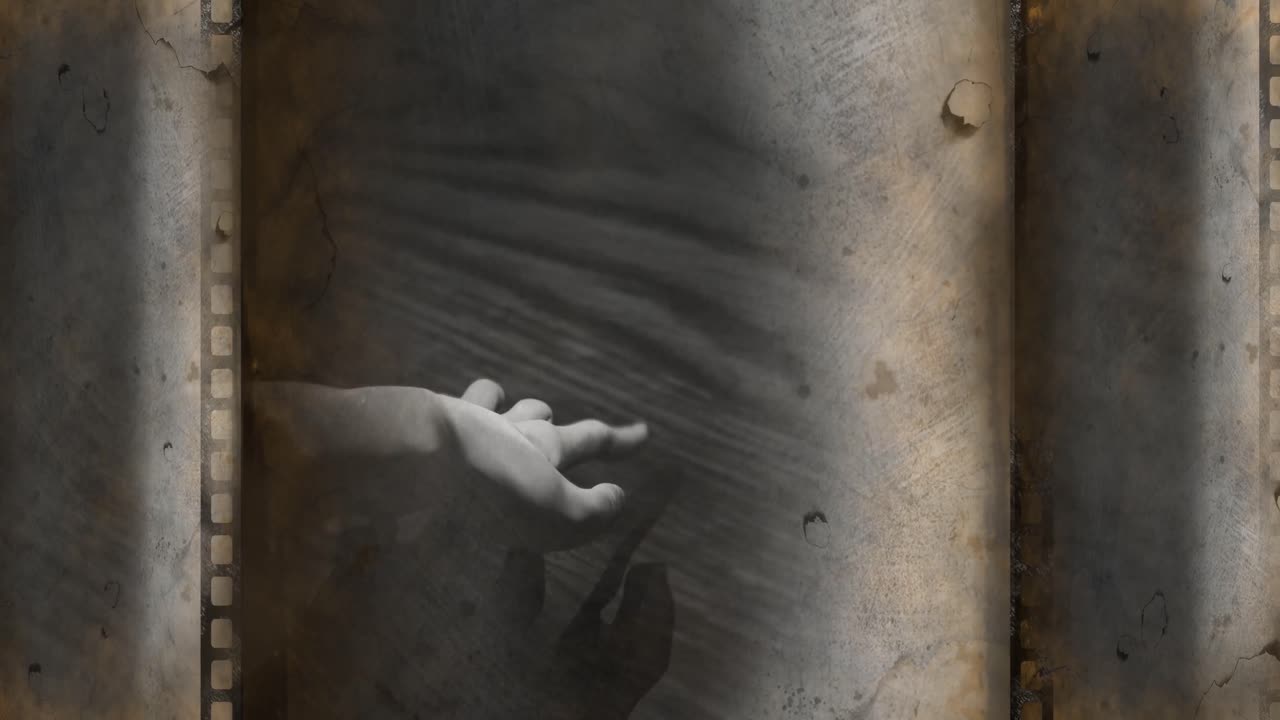 회색과 검은색 공간에서  ⁇ 는 손의 애니메이션