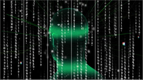 animación del procesamiento de datos sobre humano digital con íconos