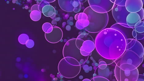 abstract purple and blue glowing bubbles background