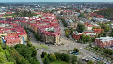 Vista-Aérea-De-Gotemburgo,-Suecia-En-Un-Hermoso-Día-Soleado