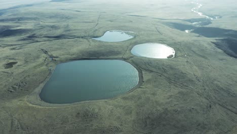 three lakes in town of dmanisi in kvemo kartli, georgia