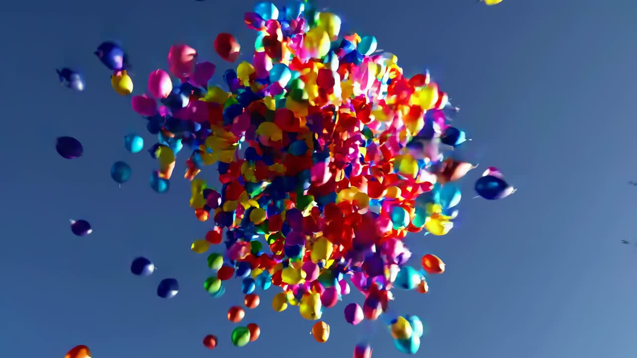 globos de colores en el cielo