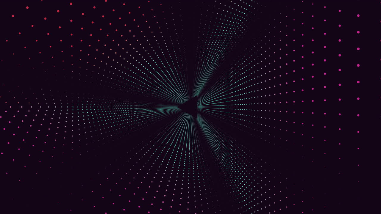 Radiating black and pink abstract pattern with lines and dots