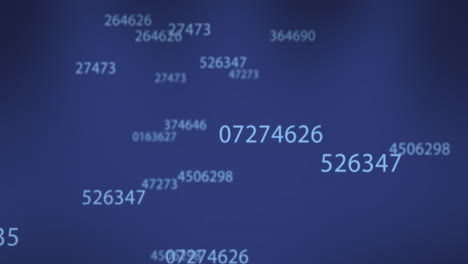 animación de números cambiantes en bucle contra un fondo azul