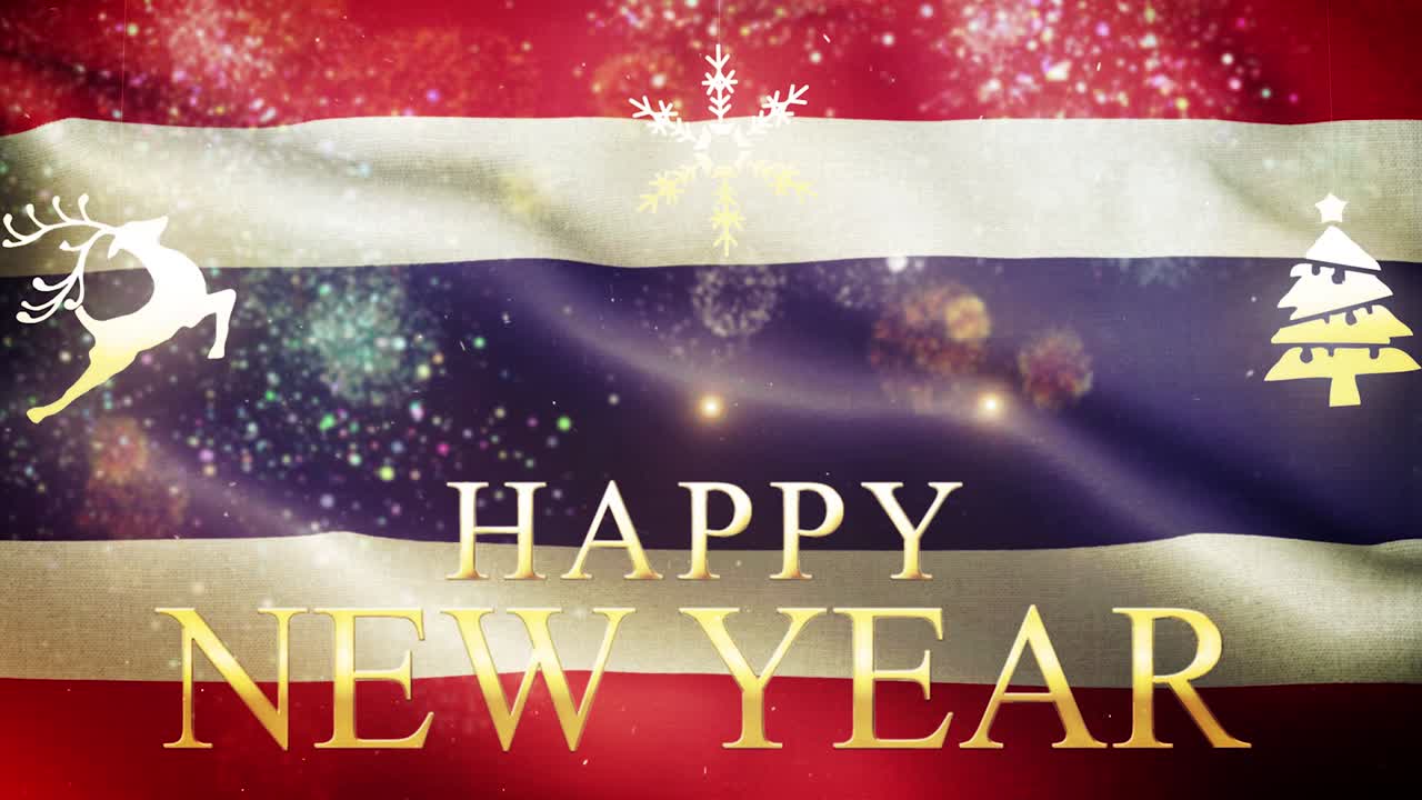 새해 축하 - 태국 발 배경