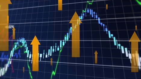 animación de flechas sobre el procesamiento de datos financieros