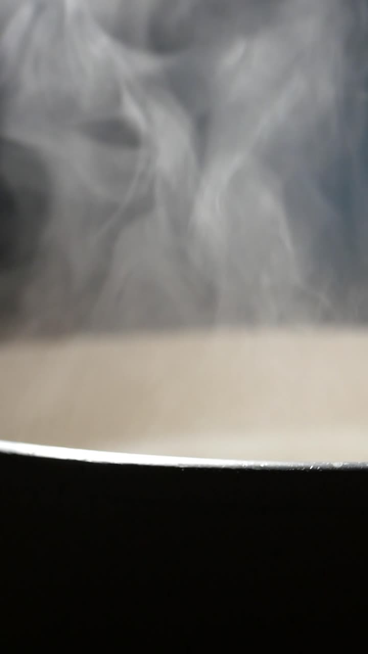Close-up of Steam Rising from a Hot Pot