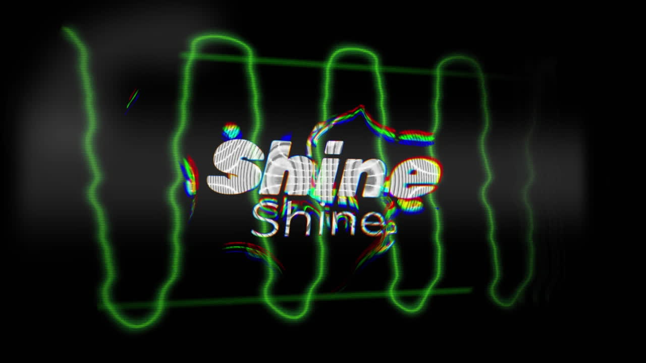 Animation of shinetext over glowing moving wave
